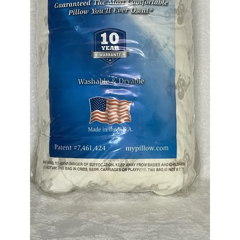 NEW My Pillow Classic Premium S/Q White Original Standard Queen Washable Dryable